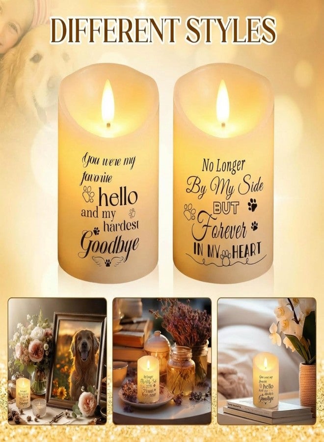 Copkim 2 Pcs Dog Memorial Gifts for Loss of Dog Flameless Memorial Candles LED Pet Loss Sympathy Candles Gifts for Pet Lovers Friends Families in Memory of Doggie Passing Away - Image 2